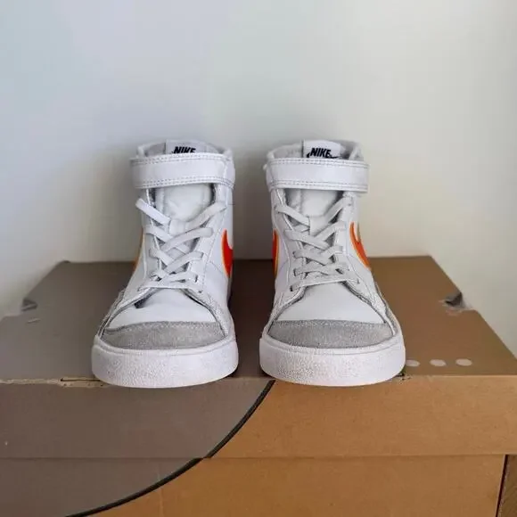 Nike Blazer Mid ‘77 White/Orange Kids Sneakers - SZ 13.5 C - Picture 5 of 11